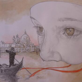 Peinture intitulée "Lilou à Venise" par Didier Albo, Œuvre d'art originale