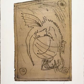 Incisioni, stampe intitolato ""Dragon d'or"" da Didier Chenu, Opera d'arte originale, Litografia