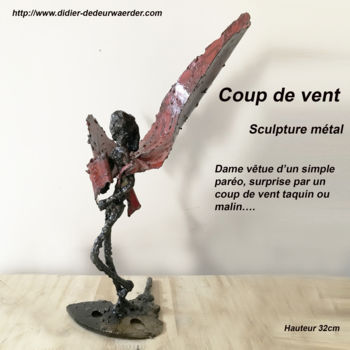 Escultura titulada "coup de vent" por Didier Dedeurwaerder, Obra de arte original, Metales