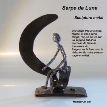 Escultura titulada "serpe de lune" por Didier Dedeurwaerder, Obra de arte original, Metales