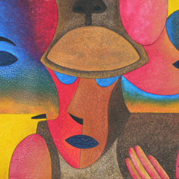 Peinture intitulée "Le médiateur" par Didier Dubuis, Œuvre d'art originale, Huile