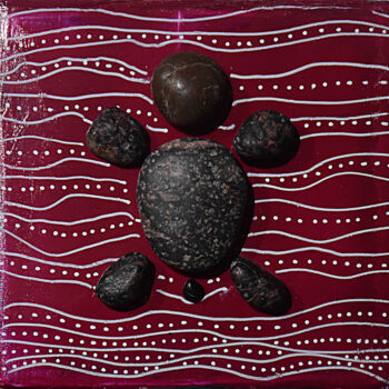 Peinture intitulée "tortue rouge" par Didier Fournier, Œuvre d'art originale, Acrylique