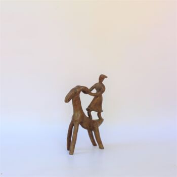 Sculpture titled "Cavalière (n°308)" by Didier Fournier, Original Artwork, Bronze