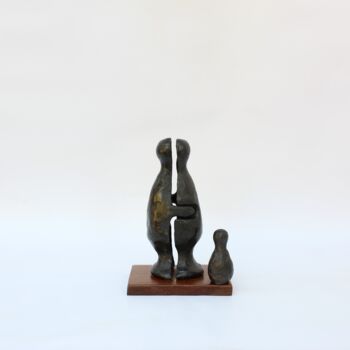 Sculpture titled "Famille bouteille (…" by Didier Fournier, Original Artwork, Bronze