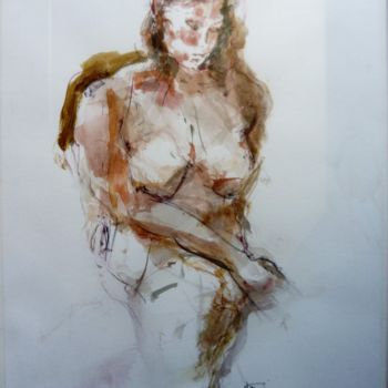 Drawing titled "Sans titre" by Didier Gilliers, Original Artwork, Watercolor