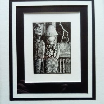 Drawing titled "Sans titre" by Didier Gilliers, Original Artwork, Ballpoint pen