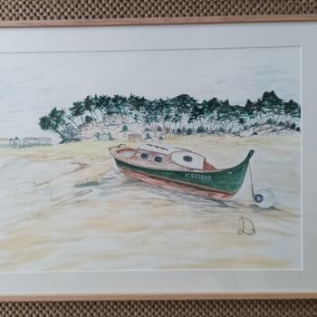 Peinture intitulée "Claouey,Bassin d'Ar…" par Didier Lembeye, Œuvre d'art originale, Aquarelle