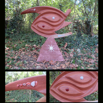 Sculpture intitulée "YINGYANGVOLE" par Didier Loquin, Œuvre d'art originale, Bois