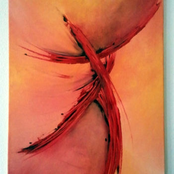 Peinture intitulée "Red !" par Atelier54, Œuvre d'art originale, Huile
