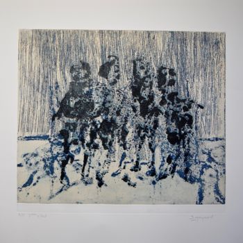 Printmaking titled "Sortis de la terre" by Didier Meynard, Original Artwork