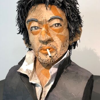 Scultura intitolato "Serge Gainsbourg (A…" da Didier Mori, Opera d'arte originale, Cartone