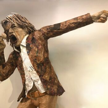 Скульптура под названием "British rock" - Didier Mori, Подлинное произведение искусства, картон
