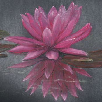 Dessin intitulée "Le nénuphar" par Didier Piron, Œuvre d'art originale, Pastel