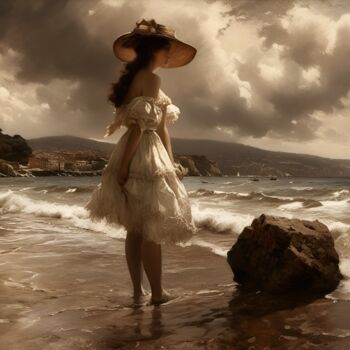 Arts numériques intitulée "Quand la mer nous m…" par Didier Pistol, Œuvre d'art originale, Image générée par l'IA