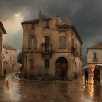 Arte digitale intitolato "Rainy" da Didier Pistol, Opera d'arte originale, Immagine generata dall'IA