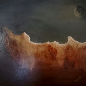 Malerei mit dem Titel "Sous la lune" von Didier Di Martino, Original-Kunstwerk, Acryl Auf Keilrahmen aus Holz montiert