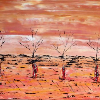Painting titled "Soleil couchant" by Didier Duclos, Original Artwork, Acrylic