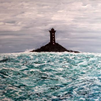 Painting titled "phare-mer-2.jpg" by Didier Duclos, Original Artwork, Acrylic