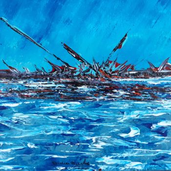 Ζωγραφική με τίτλο "abstrait-marine-201…" από Didier Duclos, Αυθεντικά έργα τέχνης, Ακρυλικό