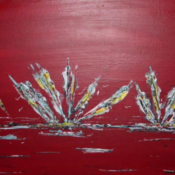 Painting titled "Ciel et mer rouge" by Didier Duclos, Original Artwork, Acrylic