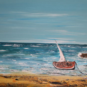 Painting titled "Le petit voilier" by Didier Duclos, Original Artwork, Acrylic
