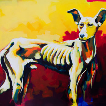 Malerei mit dem Titel "El perro" von Didier Franco, Original-Kunstwerk, Acryl