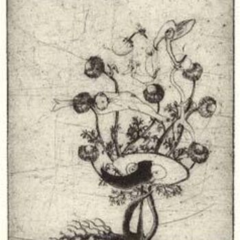 Gravures & estampes intitulée "L'arbre aux amis" par Didier Hamey, Œuvre d'art originale, Gravure