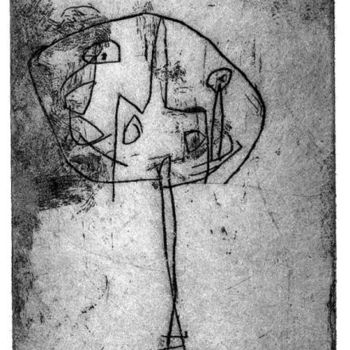 Gravures & estampes intitulée "arbre cocon" par Didier Hamey, Œuvre d'art originale, Eau-forte