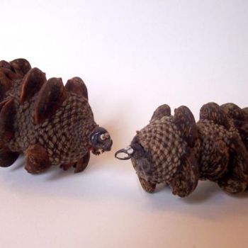 Скульптура под названием "Couple de Crochetas…" - Didier Hamey, Подлинное произведение искусства, Дерево