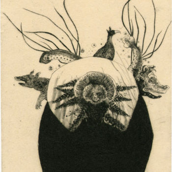 Gravures & estampes intitulée "Satori" par Didier Hamey, Œuvre d'art originale, Gravure