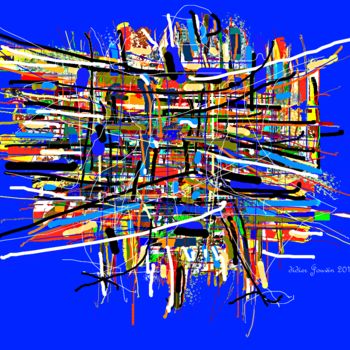 Digital Arts titled ""Baile bleu"" by Didier Jouvin, Original Artwork, Digital Painting