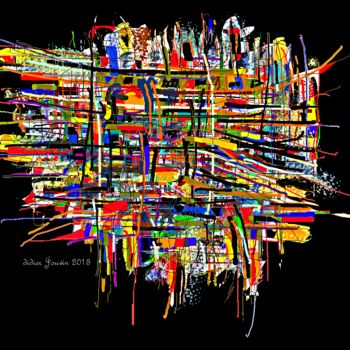 Grafika cyfrowa / sztuka generowana cyfrowo zatytułowany „"Composition à fond…” autorstwa Didier Jouvin, Oryginalna praca, M…