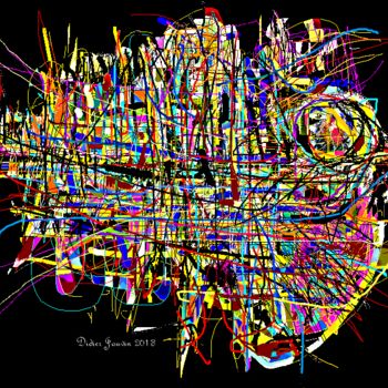 Arts numériques intitulée ""Le piaf"" par Didier Jouvin, Œuvre d'art originale, Peinture numérique