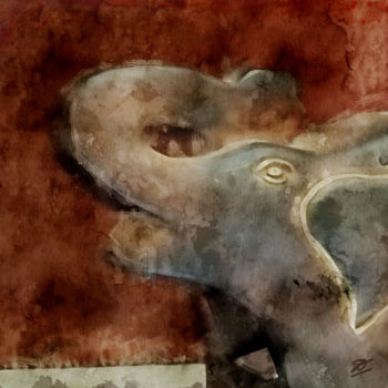 Digital Arts titled "L'éléphant de terre" by Didier Klimchand, Original Artwork, Digital Painting