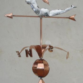 Skulptur mit dem Titel "Girouette femme (we…" von Gepo, Original-Kunstwerk, Metalle