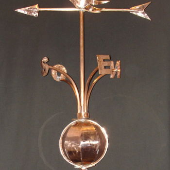 Sculpture titled "Girouette COQ cuivr…" by Gepo, Original Artwork, Metals