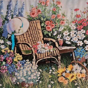 Текстильное искусство под названием "ricamo Floreale" - Didy, Подлинное произведение искусства, вышивка