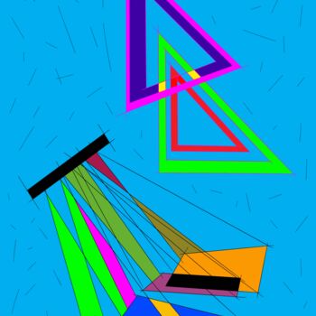 Digital Arts titled "Colored triangles." by Diego Calvo García, Original Artwork, 2D Digital Work