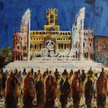 Картина под названием "Orgullo en Cibeles" - Diego Pérez Carpeño, Подлинное произведение искусства, Акрил Установлен на Дере…