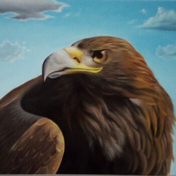 Pittura intitolato "Golden eagle 3" da Diego Alberto Arellano Fajardo, Opera d'arte originale, Olio Montato su Telaio per ba…