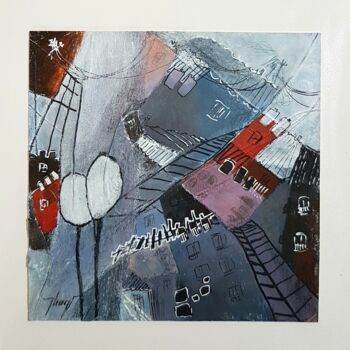 Painting titled "Miniature 2" by Diem-Thuy Le Mai, Original Artwork, Acrylic Mounted on Cardboard