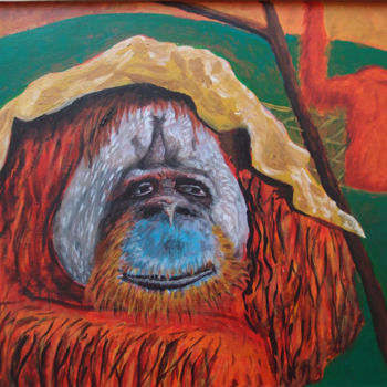 "Behüteter Primat  /…" başlıklı Tablo Dietmar Egger tarafından, Orijinal sanat, Akrilik