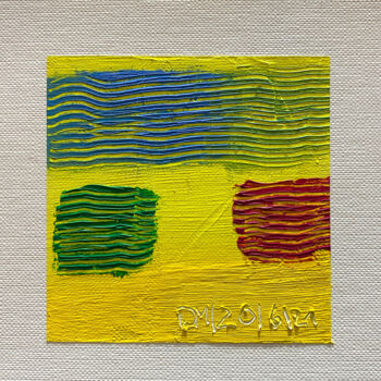 Malerei mit dem Titel "Quadrata Nr.9 | Ori…" von Dietmar Meinhardt (MeinhardtART), Original-Kunstwerk, Öl Auf Karton montiert