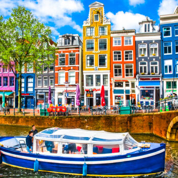 Fotografía titulada "Amsterdam colours" por Dietmar Scherf, Obra de arte original, Fotografía digital Montado en Aluminio