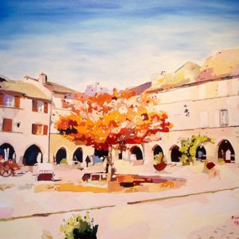 Painting titled ""Sauveterre de Roue…" by Francis Diez, Original Artwork, Oil