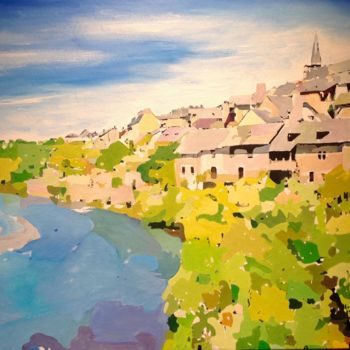 Painting titled ""St Côme d'Olt" Ave…" by Francis Diez, Original Artwork, Oil