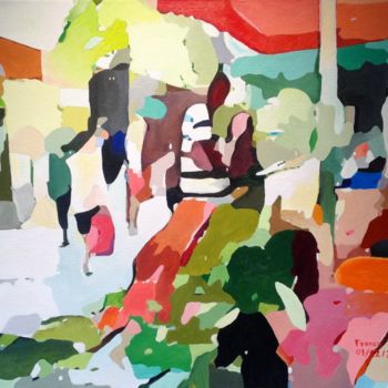 Картина под названием ""Promenade à St Den…" - Francis Diez, Подлинное произведение искусства, Масло