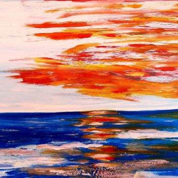 Malerei mit dem Titel "Morgenrot über dem…" von Brigitte Kölli, Original-Kunstwerk, Acryl