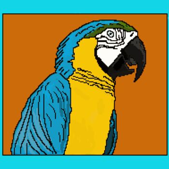 数字艺术 标题为“Ara Parrot geel bla…” 由Digitalartforyou, 原创艺术品, 数字油画