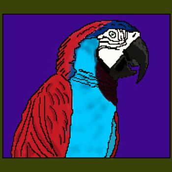 Arts numériques intitulée "Ara Parrot rood bla…" par Digitalartforyou, Œuvre d'art originale, Impression numérique